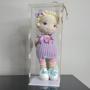 Handmade Crochet Doll in Purple Outfit